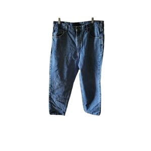 Men's Carhartt Medium Wash Blue Denim Relaxed Fit Size 38 x 30